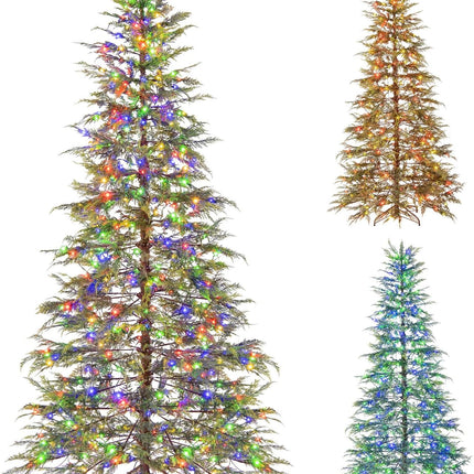 Goplus 6.5FT / 7.5FT Pre-Lit Artificial Christmas Tree | Hinged Sparse Xmas Fir Tree