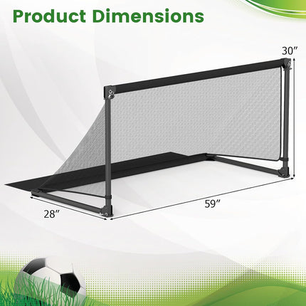 Goplus Portable Soccer Net with Metal Frame Ground Stakes Quick Setup