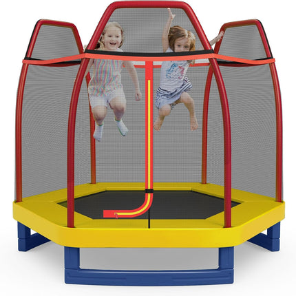Goplus 7FT Trampoline for Kids, ASTM Approved Trampoline for Boys Girls Outdoor Indoor