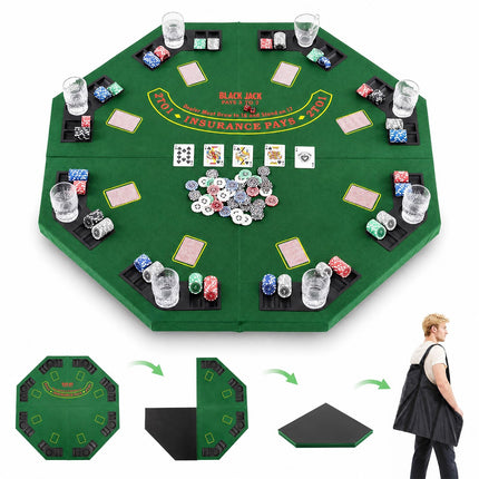 Goplus 8-Player Portable Poker Table Top | 48” Folding Casino Texas Hold’em Game Board