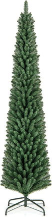 Goplus 5ft / 6ft / 7ft / 8ft Slim Pencil Christmas Tree with Quick Shape Technology