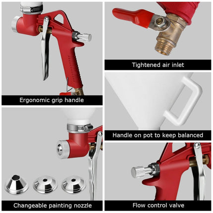Goplus 1.45 Gallon Air Texture Gun, Drywall Texture Sprayer with 3 Nozzle 4.0mm, 6.0mm - GoplusUS