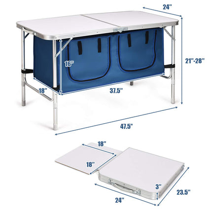 Folding Camping Table with Storage - GoplusUS