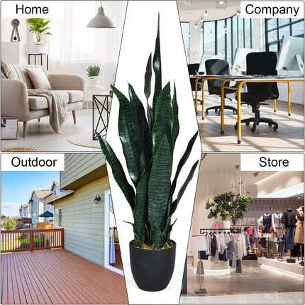 Artificial Snake Plant, 36" Fake Sansevieria - GoplusUS