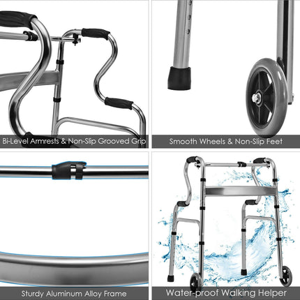 440LBS Foldable Standard Walker - GoplusUS