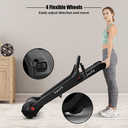 2.25HP Electric Folding Treadmill, Installation-Free Design with 8-Stage Damping System - GoplusUS