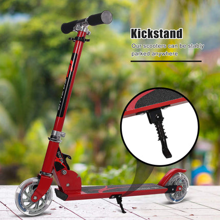 Folding Kick Scooter for Kids, 2 Flash Wheels Deluxe Aluminum - GoplusUS