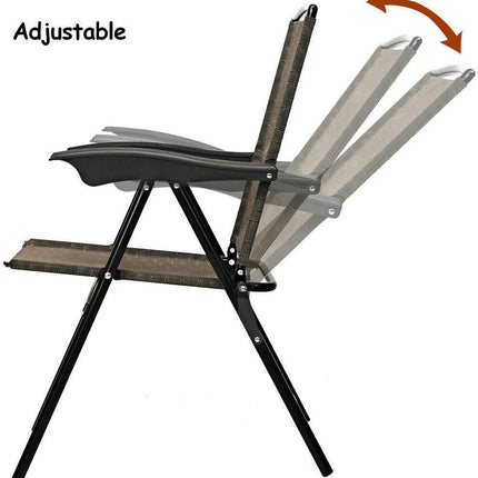 Folding Sling Chairs Sets of 2, Portable Chairs for Patio Garden Pool Outdoor & Indoor - GoplusUS
