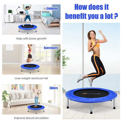 Goplus Mini Folding Trampoline, Foldable Fitness Rebounder for Children - GoplusUS