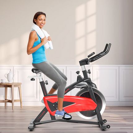 Goplus Indoor Magnetic Exercise Bike, Fitness Cycling Bike W/ Adjustable Resistance - GoplusUS