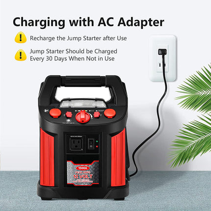 Jump Starter 1500 Peak/700 Instant Amps - GoplusUS