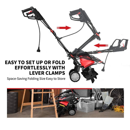 13.5 Amp Corded Electric Tiller and Cultivator, 17-Inch Tiller with 9' Tilling Depth - GoplusUS
