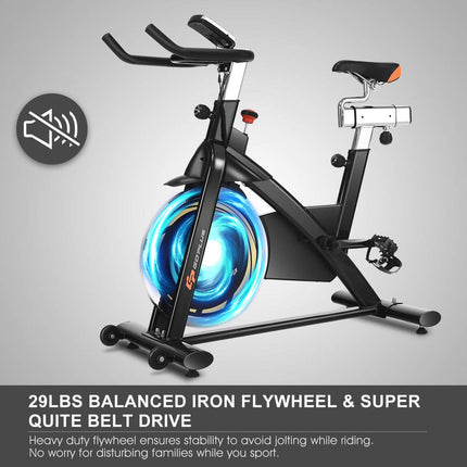 Indoor Cycling Bike, Stationary Bicycle with Flywheel and LCD Display - GoplusUS