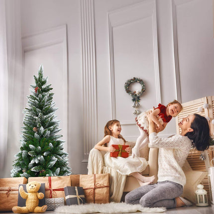 5ft, 6FT 7.5FT Artificial Pencil Christmas Tree - GoplusUS