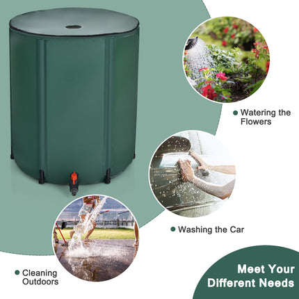 Portable Rain Barrel Water Collector Collapsible Tank