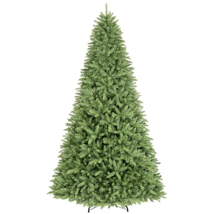 Goplus Artificial Christmas Tree | Unlit Hinged Full Xmas Tree with Folding Metal Stand