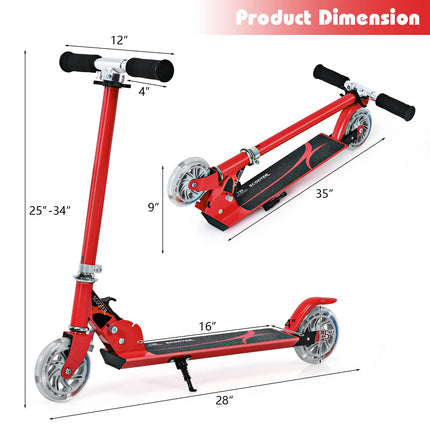 Folding Kick Scooter for Kids, 2 Flash Wheels Deluxe Aluminum - GoplusUS