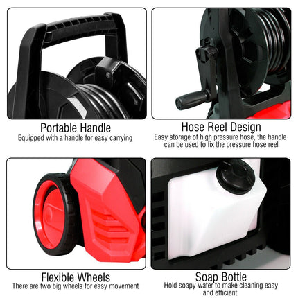 3000PSI Electric Pressure Washer, Portable High Power Washer - GoplusUS