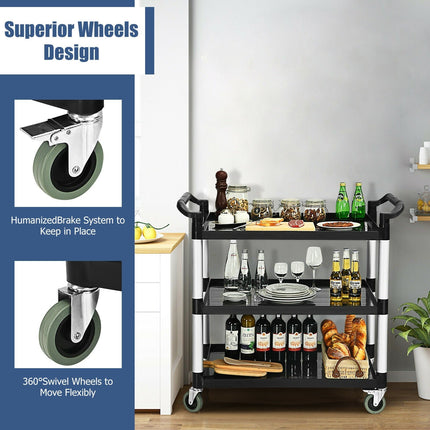 3-Tier Rolling Utility Cart with Wheels - GoplusUS