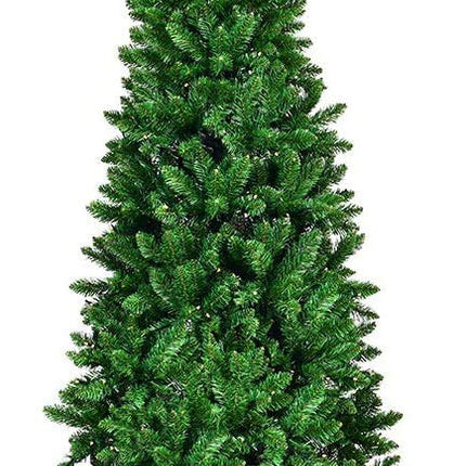 Prelit Pencil Christmas Tree, Premium Hinged Fir Tree