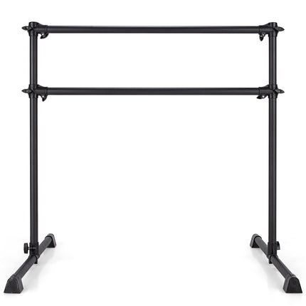 Goplus Double Ballet Barre Bar, Portable 4 FT Freestanding Dancing Bar w/ 7" - 46" Adjustable Height - GoplusUS