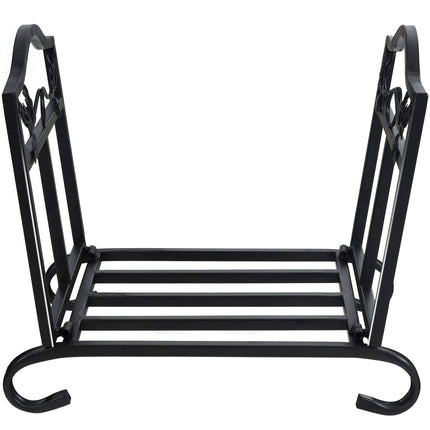 Goplus Foldable Firewood Log Rack, Wrought Iron Firewood Storage Carrier - GoplusUS