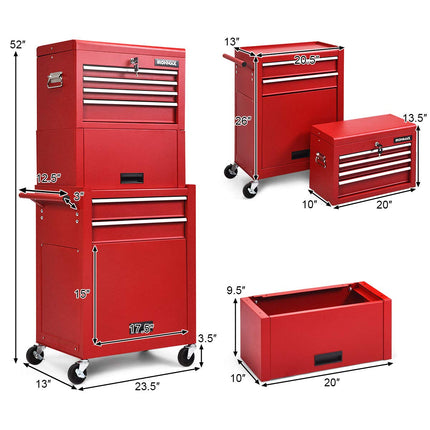 6-Drawer Rolling Tool Chest w/Riser - GoplusUS