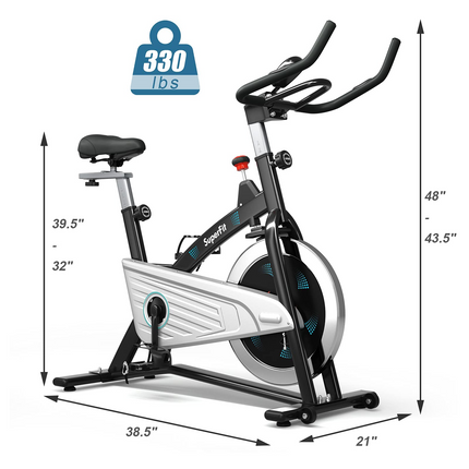 Goplus Magnetic Stationary Bike, Indoor Exercise Cycling Bike Smooth Belt Drive - GoplusUS