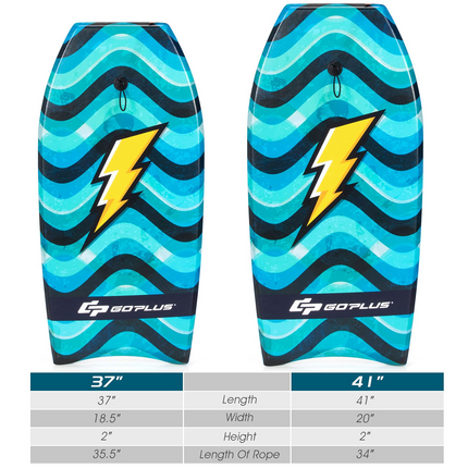 Goplus Super Lightweight Bodyboard, 37-41'' Body Board with EPS Core, XPE Deck - GoplusUS