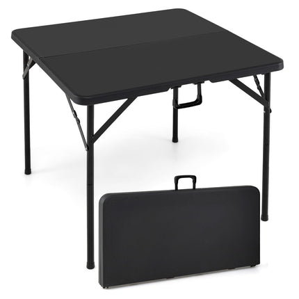 Goplus 34” Folding Table Square Foldable Card Table with Carrying Handle for Picnic Camping