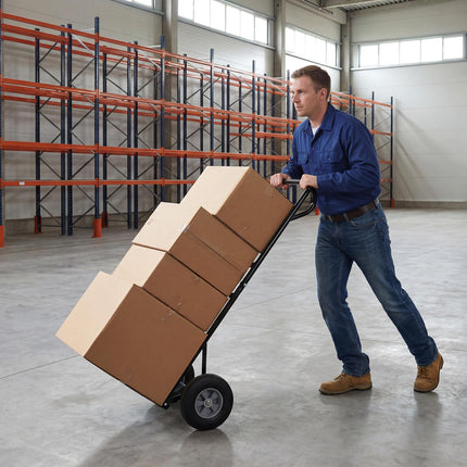 Goplus Metal Hand Truck Heavy-Duty 600 LBS Moving Dolly Cart with 10" Rubber Wheels
