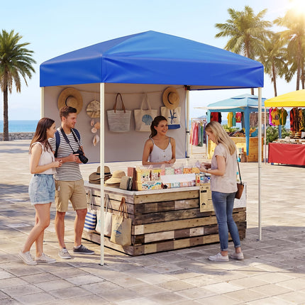 Goplus 6 x 4 FT Pop Up Canopy UPF50+ Easy Setup Tent w/ 1 Half Sidewall