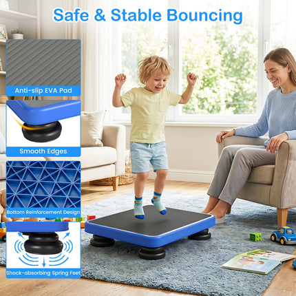Goplus 24" x 20" Mini Trampoline with Elastic Rope | Rebounder Bouncing Board