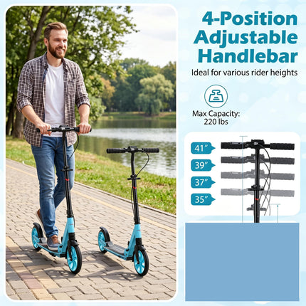 Goplus Foldable Kick Scooter for Teens Adults with Light-up Wheels