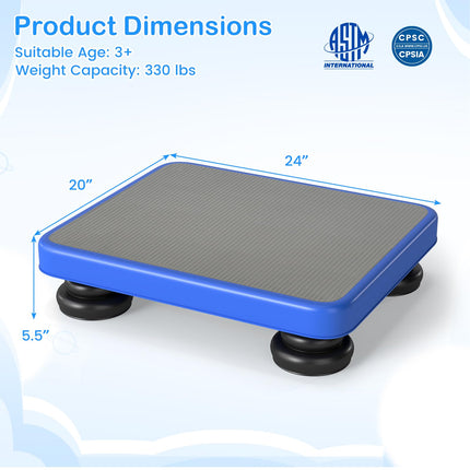 Goplus 24" x 20" Mini Trampoline with Elastic Rope | Rebounder Bouncing Board