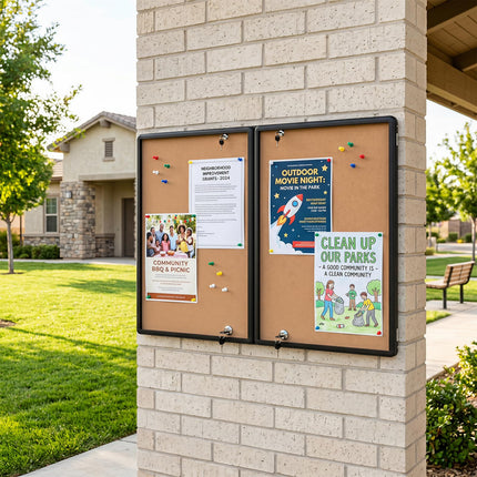 Goplus 47.5” x 35.5” Enclosed Bulletin Board with Aluminum Frame for School Office