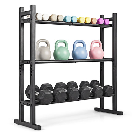 Goplus 3-Tier Dumbbell Rack 529LB Capacity Heavy-Duty Adjustable Weight Rack Stand