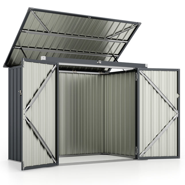 Goplus 6.3 x 2.8 FT Outdoor Storage Shed w/Lockable Door & Hydraulic Gas Rod