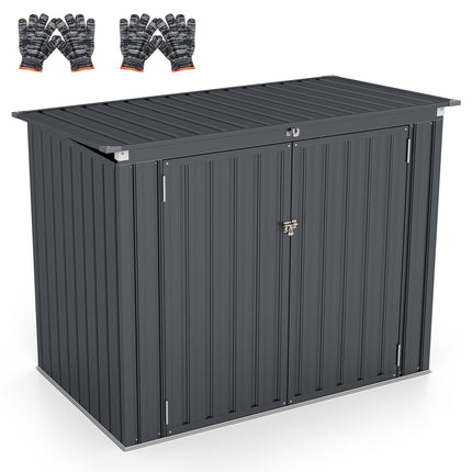 Goplus 6.3 x 2.8 FT Outdoor Storage Shed w/Lockable Door & Hydraulic Gas Rod
