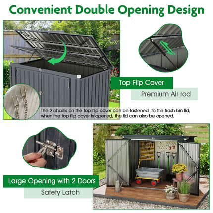 Goplus 6.3 x 2.8 FT Outdoor Storage Shed w/Lockable Door & Hydraulic Gas Rod