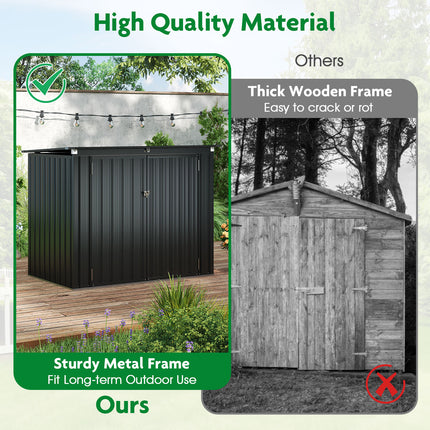 Goplus 6.3 x 2.8 FT Outdoor Storage Shed w/Lockable Door & Hydraulic Gas Rod