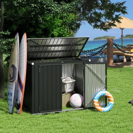 Goplus 6.3 x 2.8 FT Outdoor Storage Shed w/Lockable Door & Hydraulic Gas Rod