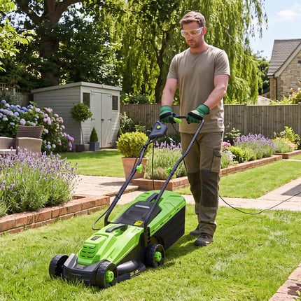 Goplus Electric Lawn Mower, 2-in-1 Versatile Corded Lawn Mower, 10 AMP Motor, 13" Cutting Deck