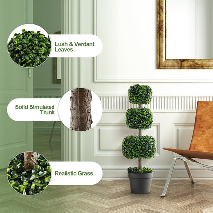 Goplus 35?± Artificial Boxwood Topiary Tree