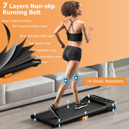 Walking Pad, Under Desk Treadmill for Home and Office - Goplus