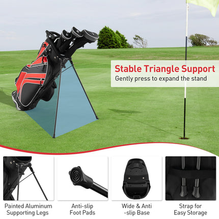 Goplus Golf Stand Bag, Lightweight Golf Club Bag
