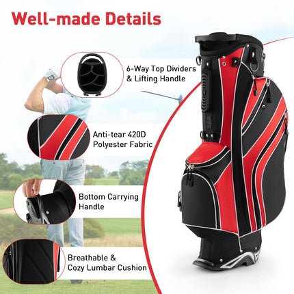 Goplus Golf Stand Bag, Lightweight Golf Club Bag