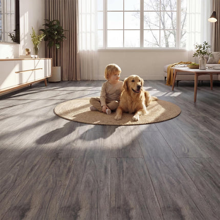 Goplus Floor Tile Vinyl Flooring 24-Pack 36 Sq.Ft Wood Grain Floor Tiles