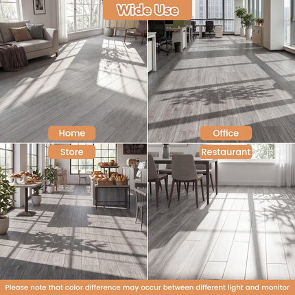 Goplus Floor Tile Vinyl Flooring 24-Pack 36 Sq.Ft Wood Grain Floor Tiles