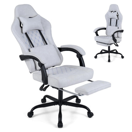 Goplus Gaming Chair with Footrest Lumbar Support High Back Ergonomic Game Chair